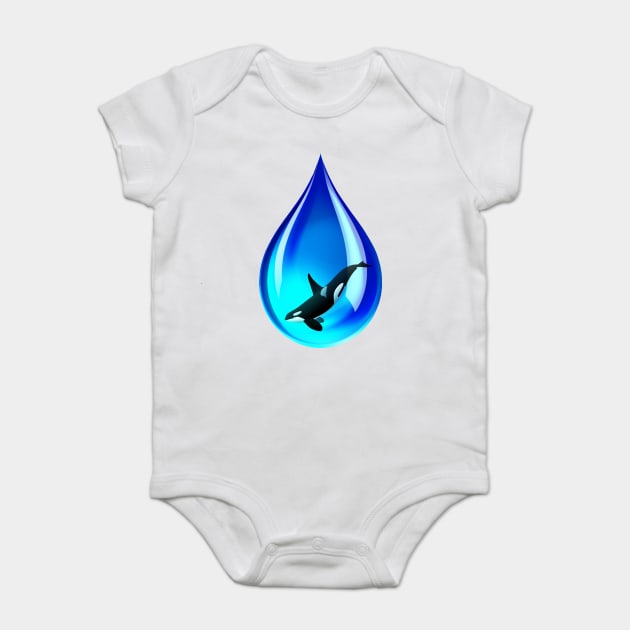 Water Drop and Orca Baby Bodysuit by HolidayBug